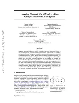 Learning Abstract World Models with a Group-Structured Latent Space