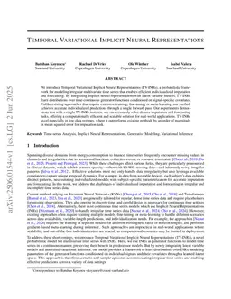 Temporal Variational Implicit Neural Representations