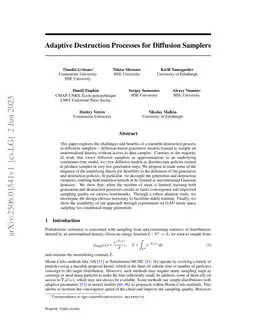 Adaptive Destruction Processes for Diffusion Samplers