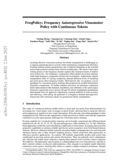 FreqPolicy: Frequency Autoregressive Visuomotor Policy with Continuous Tokens