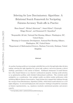 Selecting for Less Discriminatory Algorithms: A Relational Search Framework for Navigating Fairness-Accuracy Trade-offs in Practice