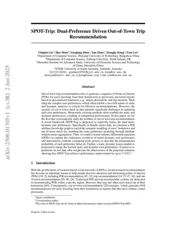 SPOT-Trip: Dual-Preference Driven Out-of-Town Trip Recommendation