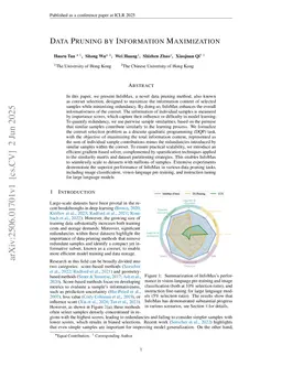 Data Pruning by Information Maximization