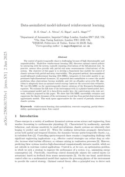 Data-assimilated model-informed reinforcement learning