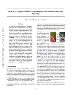 unMORE: Unsupervised Multi-Object Segmentation via Center-Boundary Reasoning