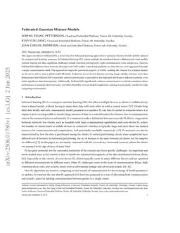 Federated Gaussian Mixture Models
