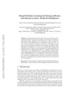 Frugal Machine Learning for Energy-efficient, and Resource-aware Artificial Intelligence