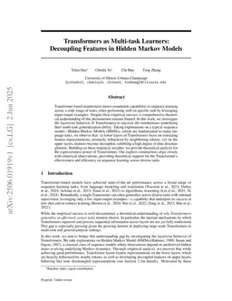 Transformers as Multi-task Learners: Decoupling Features in Hidden Markov Models