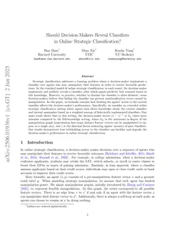 Should Decision-Makers Reveal Classifiers in Online Strategic Classification?