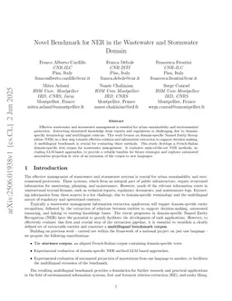 Novel Benchmark for NER in the Wastewater and Stormwater Domain