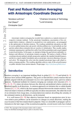 Making Rotation Averaging Fast and Robust with Anisotropic Coordinate Descent