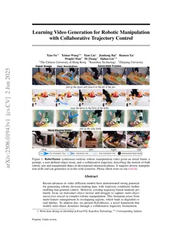 Learning Video Generation for Robotic Manipulation with Collaborative Trajectory Control
