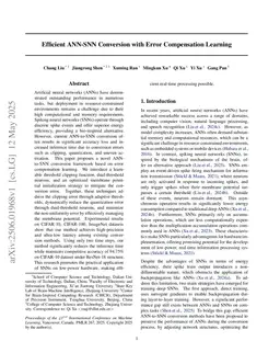 Efficient ANN-SNN Conversion with Error Compensation Learning