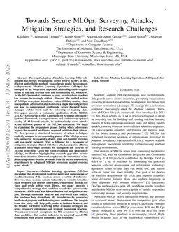 Towards Secure MLOps: Surveying Attacks, Mitigation Strategies, and Research Challenges