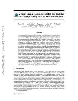 A Brain Graph Foundation Model: Pre-Training and Prompt-Tuning across Broad Atlases and Disorders
