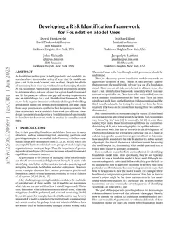 Developing a Risk Identification Framework for Foundation Model Uses