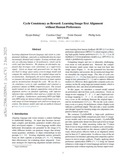 Cycle Consistency as Reward: Learning Image-Text Alignment without Human Preferences