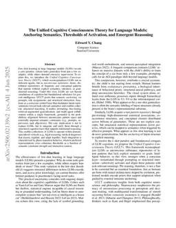 The Unified Cognitive Consciousness Theory for Language Models: Anchoring Semantics, Thresholds of Activation, and Emergent Reasoning