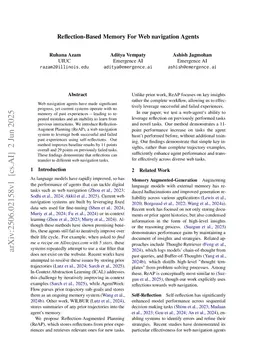 Reflection-Based Memory For Web navigation Agents