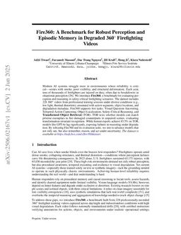 Fire360: A Benchmark for Robust Perception and Episodic Memory in Degraded 360-Degree Firefighting Videos