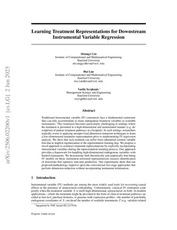 Learning Treatment Representations for Downstream Instrumental Variable Regression