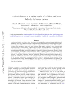 Active inference as a unified model of collision avoidance behavior in human drivers