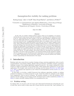 Assumption-free stability for ranking problems