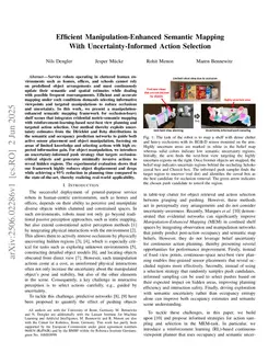 Efficient Manipulation-Enhanced Semantic Mapping With Uncertainty-Informed Action Selection