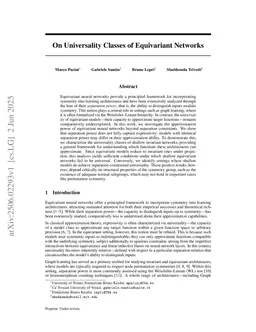 On Universality Classes of Equivariant Networks