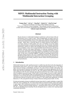 MINT: Multimodal Instruction Tuning with Multimodal Interaction Grouping