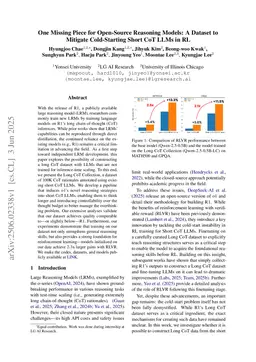 One Missing Piece for Open-Source Reasoning Models: A Dataset to Mitigate Cold-Starting Short CoT LLMs in RL