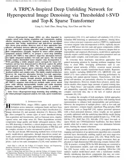A TRPCA-Inspired Deep Unfolding Network for Hyperspectral Image Denoising via Thresholded t-SVD and Top-K Sparse Transformer