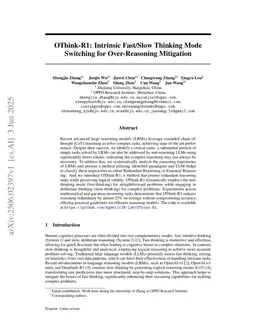 OThink-R1: Intrinsic Fast/Slow Thinking Mode Switching for Over-Reasoning Mitigation