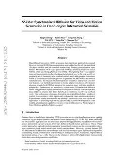 SViMo: Synchronized Diffusion for Video and Motion Generation in Hand-object Interaction Scenarios