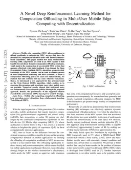 A Novel Deep Reinforcement Learning Method for Computation Offloading in Multi-User Mobile Edge Computing with Decentralization