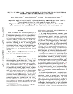 HRTR: A Single-stage Transformer for Fine-grained Sub-second Action Segmentation in Stroke Rehabilitation
