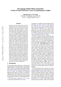 Do Language Models Think Consistently? A Study of Value Preferences Across Varying Response Lengths