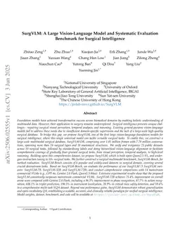 SurgVLM: A Large Vision-Language Model and Systematic Evaluation Benchmark for Surgical Intelligence