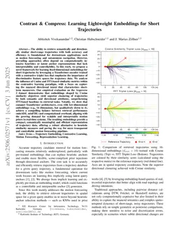 Contrast & Compress: Learning Lightweight Embeddings for Short Trajectories