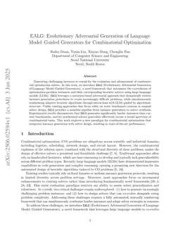 EALG: Evolutionary Adversarial Generation of Language Model-Guided Generators for Combinatorial Optimization