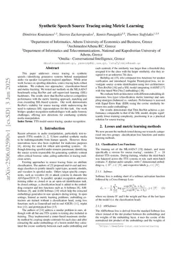 Synthetic Speech Source Tracing using Metric Learning