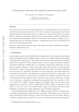 Computational adversarial risk analysis for general security games