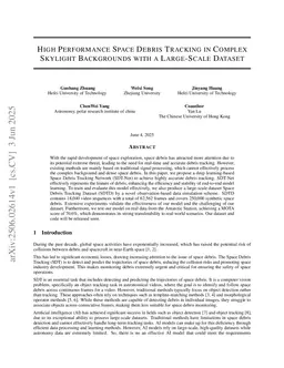 High Performance Space Debris Tracking in Complex Skylight Backgrounds with a Large-Scale Dataset