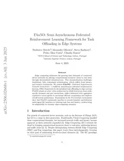 FAuNO: Semi-Asynchronous Federated Reinforcement Learning Framework for Task Offloading in Edge Systems