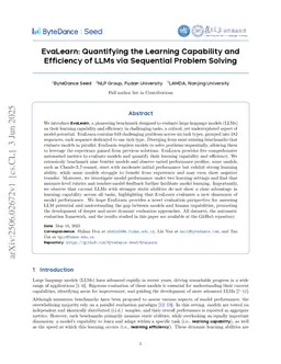 EvaLearn: Quantifying the Learning Capability and Efficiency of LLMs via Sequential Problem Solving
