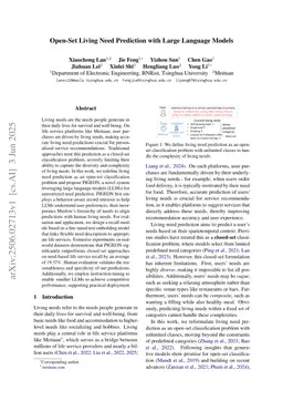 Open-Set Living Need Prediction with Large Language Models