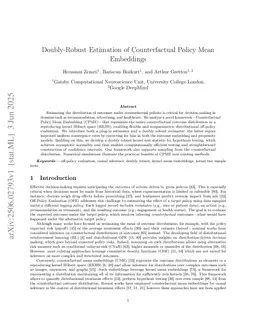 Doubly-Robust Estimation of Counterfactual Policy Mean Embeddings