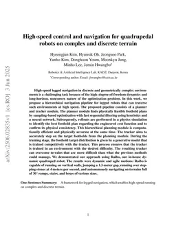 High-speed control and navigation for quadrupedal robots on complex and discrete terrain