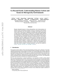Go Beyond Earth: Understanding Human Actions and Scenes in Microgravity Environments