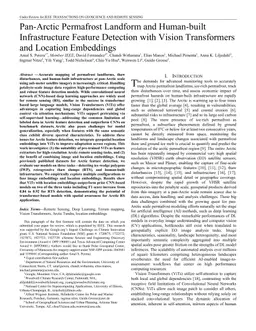 Pan-Arctic Permafrost Landform and Human-built Infrastructure Feature Detection with Vision Transformers and Location Embeddings